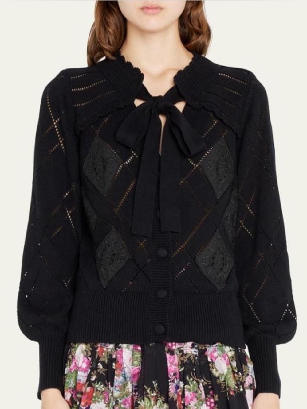 Love Shack Fancy Rayla Black cardigan size XXL